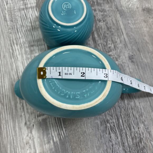 Mervyns Japan Gravy Boat Dish Teal Blue & Small Cup Mug Vintage - Picture 7 of 16